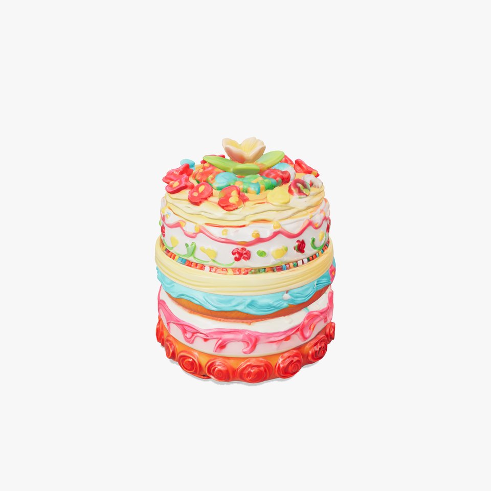 Festive MultiLayer Cake with Intricate Icing Patterns model pack